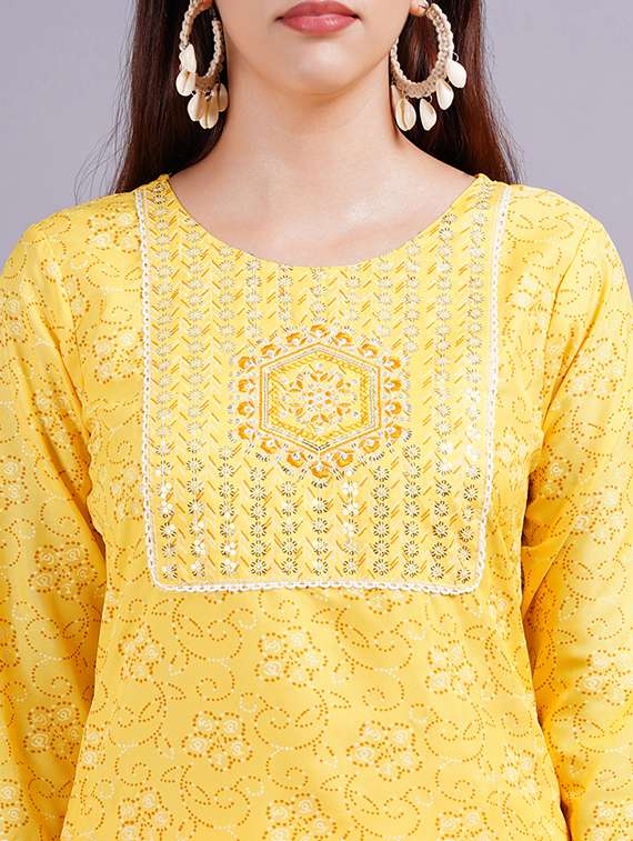 women three quarter sleeve kurta pant with dupatta set - 21568090 - Standard Image - 4
