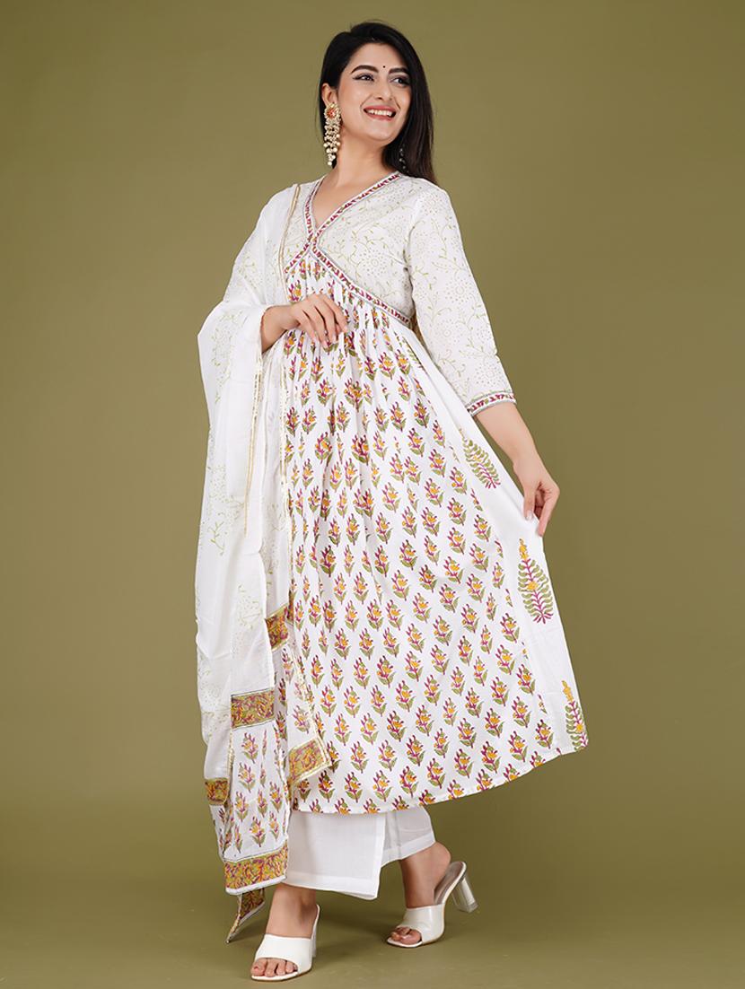 women floral kurta palazzo set with dupatta - 21568138 - Standard Image - 1