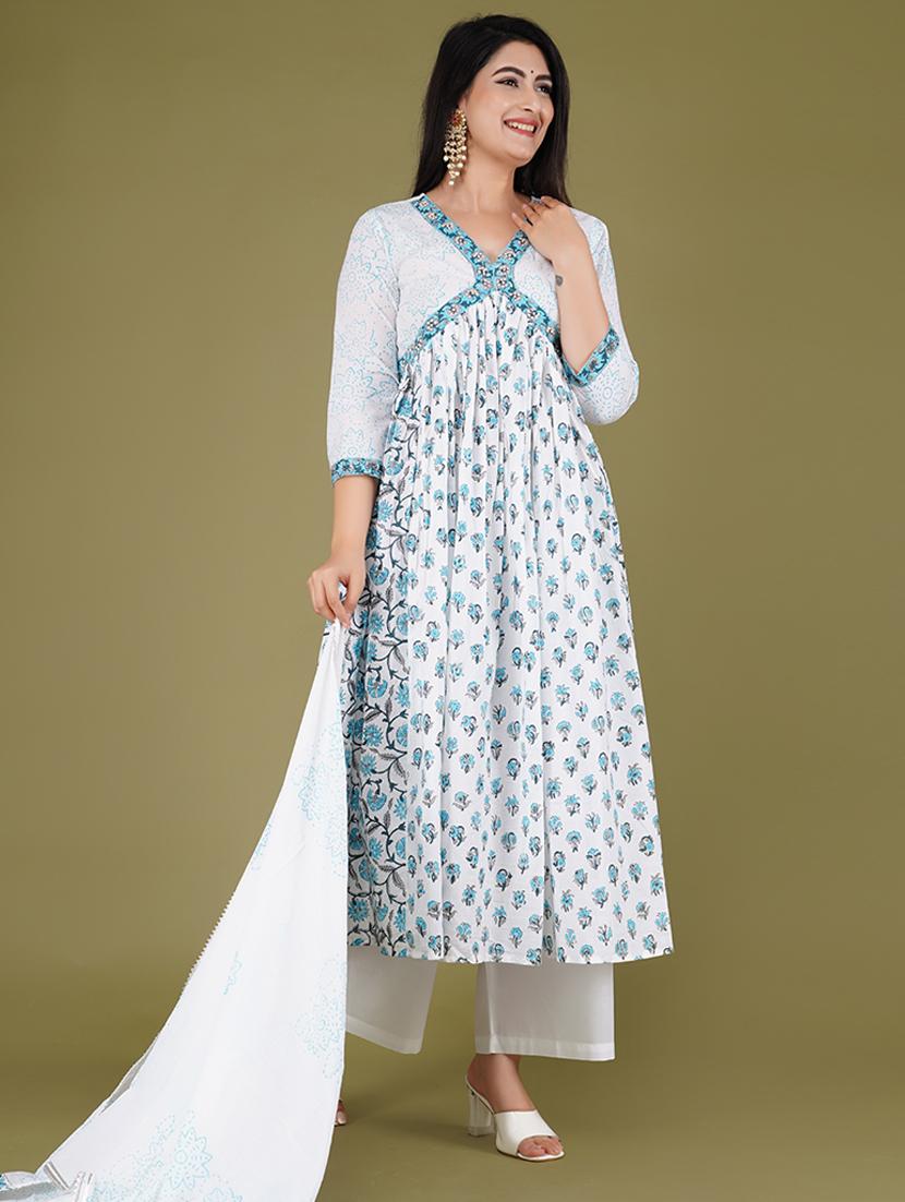 women floral kurta palazzo set with dupatta - 21568139 - Standard Image - 1