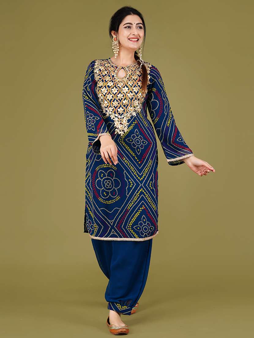 women bandhani kurta salwar set with dupatta - 21568150 -  Standard Image - 1