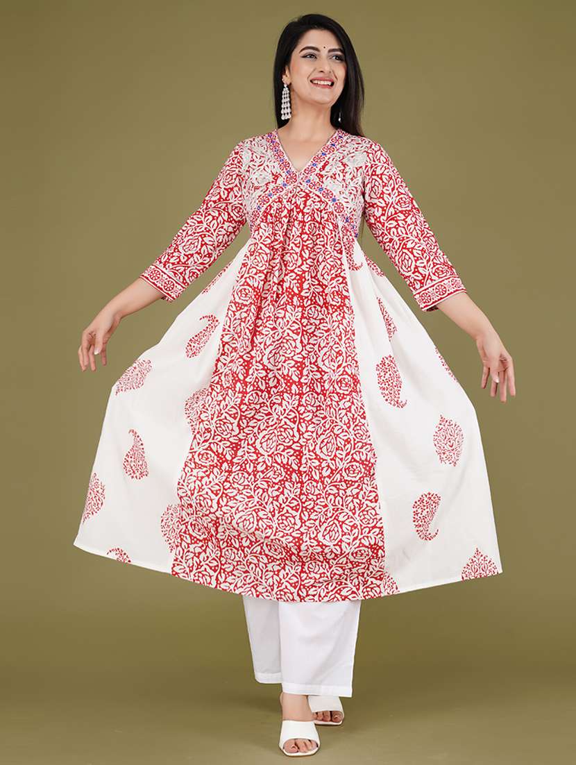 women paisley kurta palazzo set with dupatta - 21568153 -  Standard Image - 1
