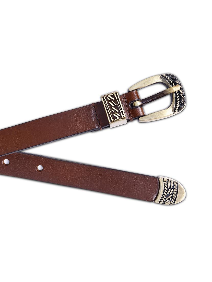 aditi wasan brown solid genuine leather women's belt - 21568185 - Standard Image - 4