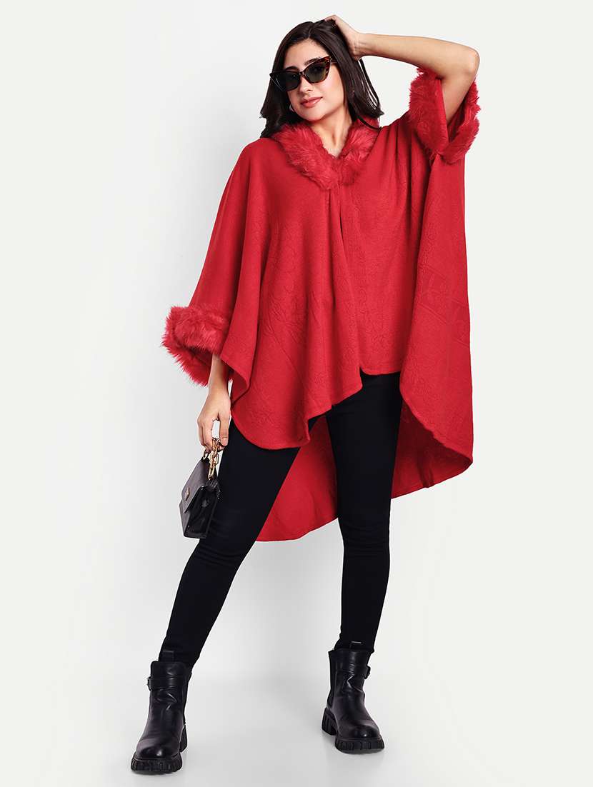 women red solid long sleeve shrug - 21568356 - Standard Image - 1