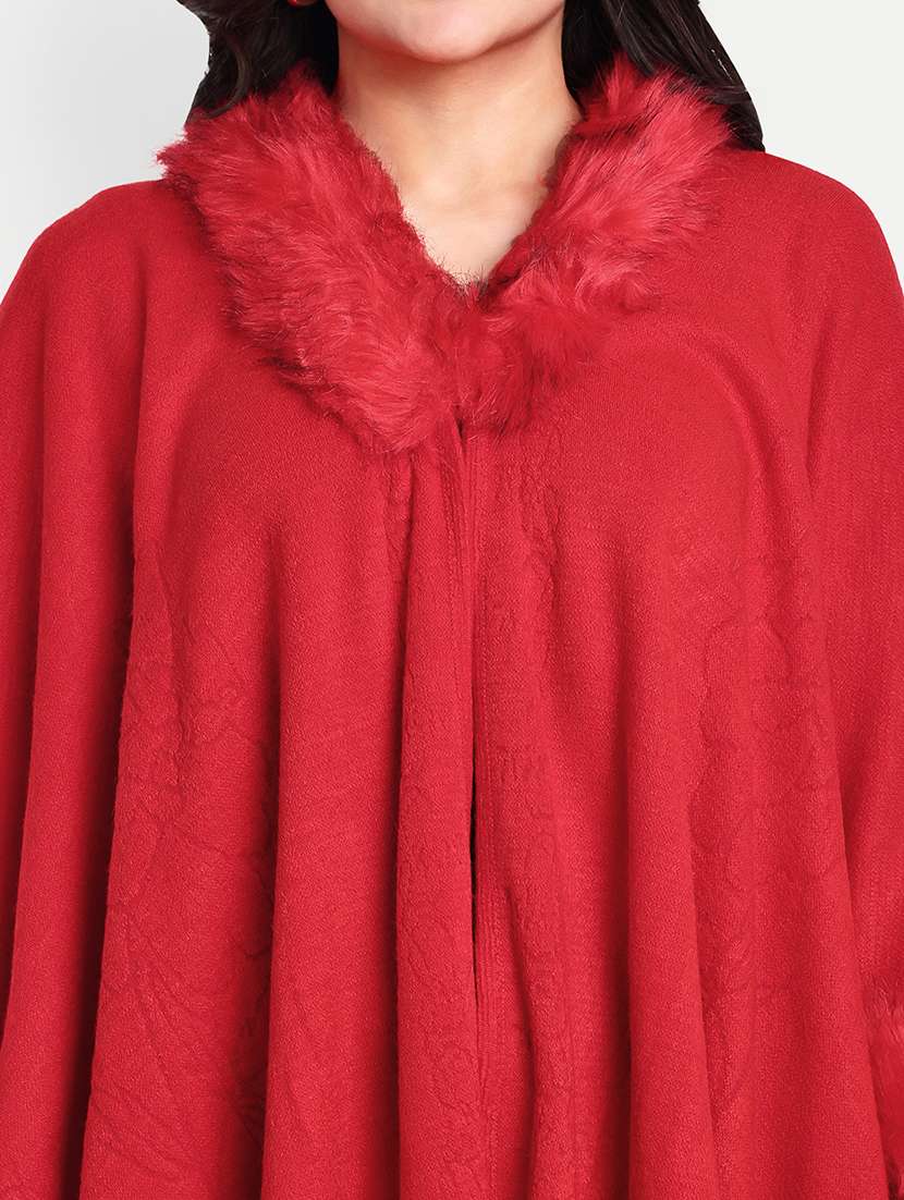 women red solid long sleeve shrug - 21568356 - Standard Image - 6