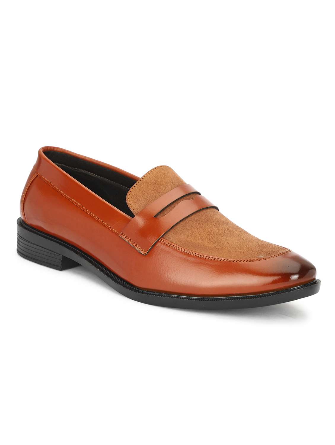 men tan slip on loafer