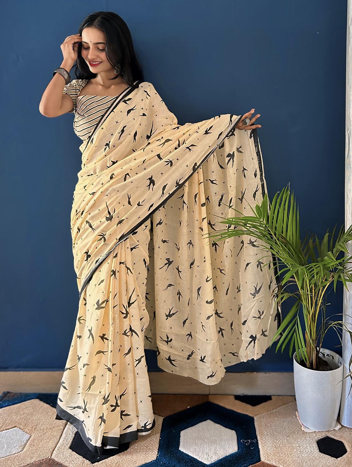 women printed saree with blouse - 21569004 - Standard Image - 1