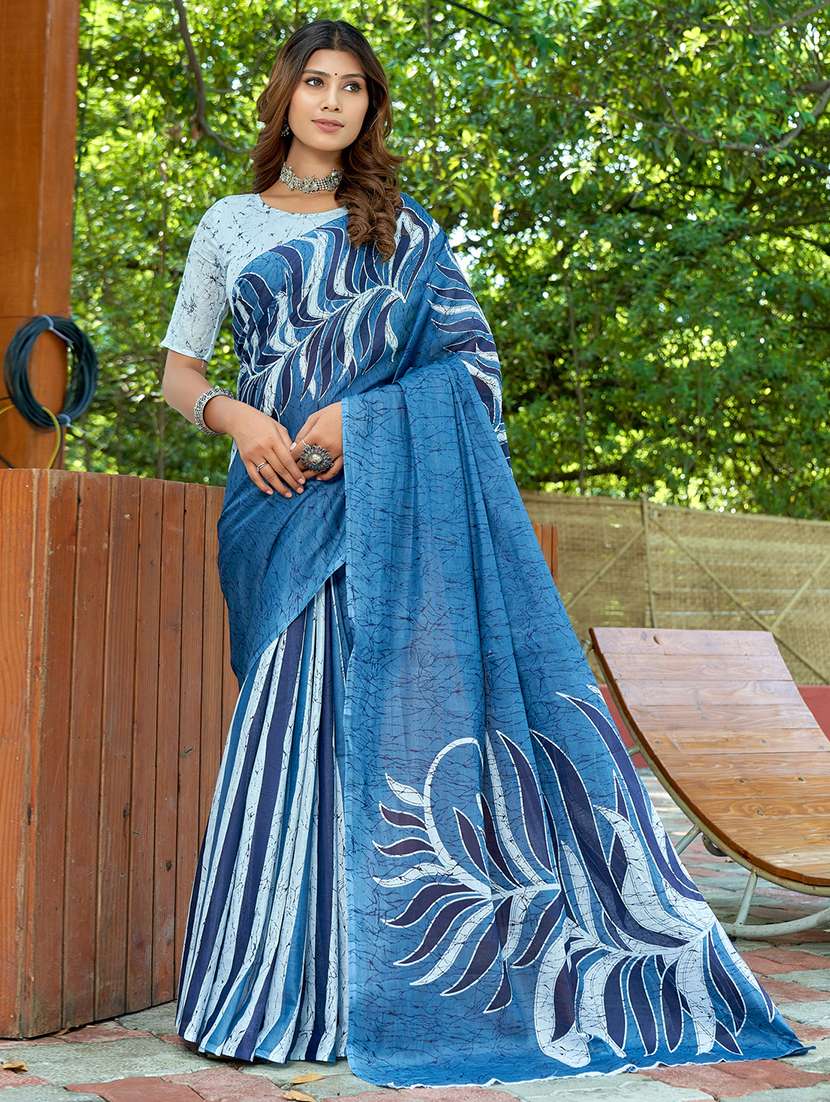 women printed saree with blouse