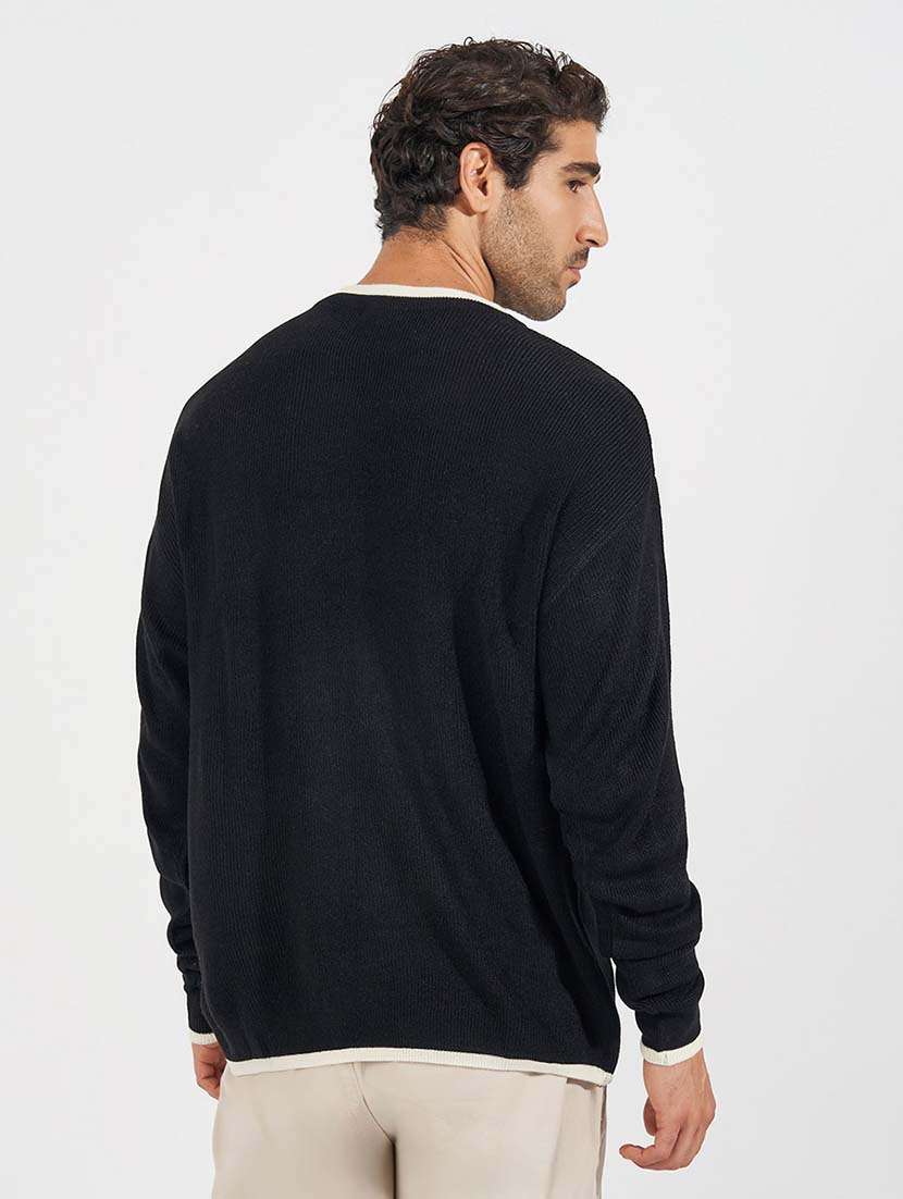 men self design round neck pullover - 21569204 -  Standard Image - 1