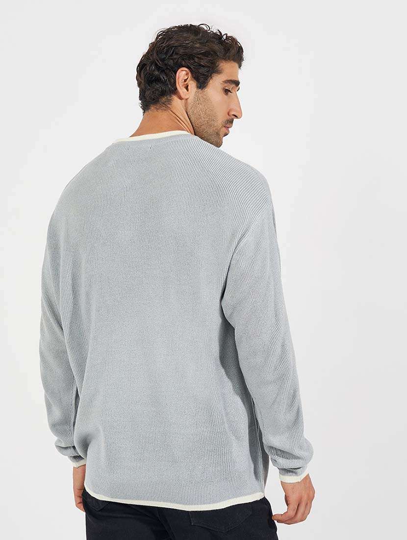 men self design round neck pullover - 21569205 -  Standard Image - 1