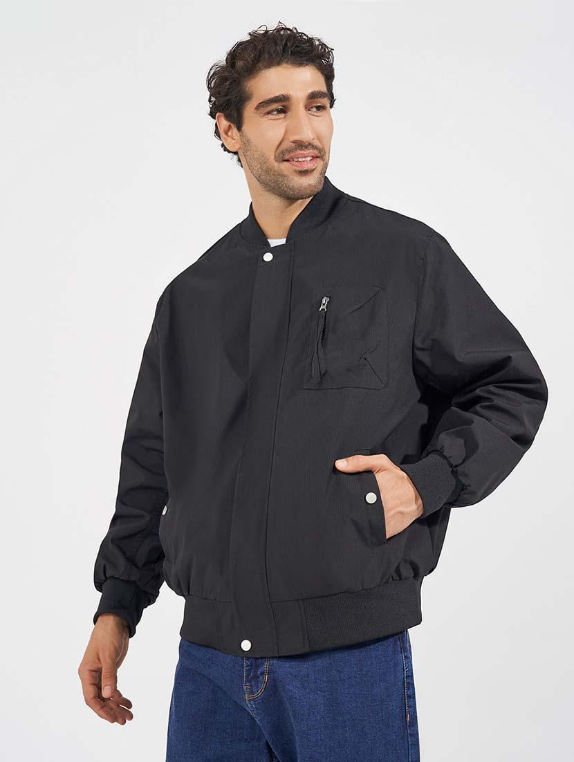 men solid long sleeves casual jacket - 21569246 - Standard Image - 1