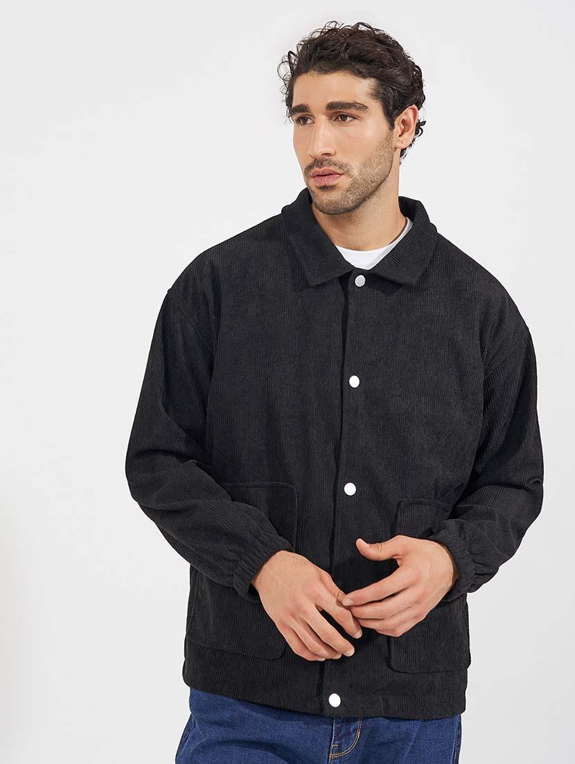 men solid long sleeves casual jacket - 21569248 - Standard Image - 1