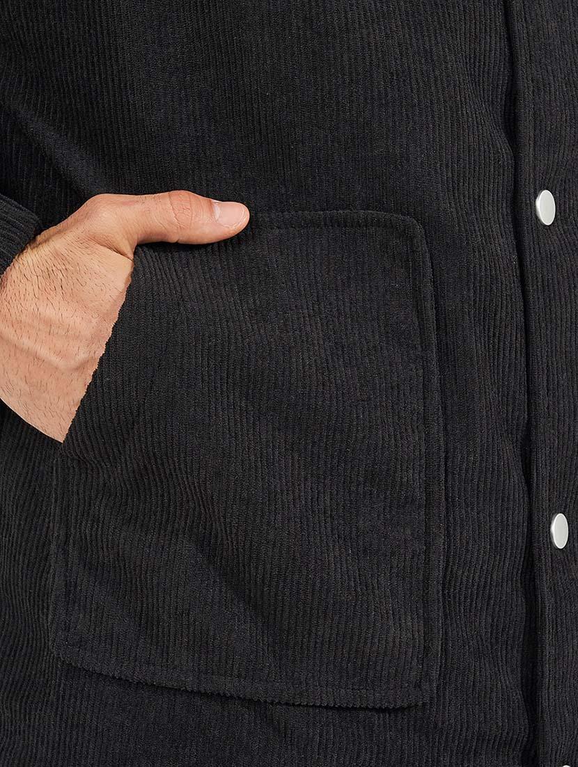 men solid long sleeves casual jacket - 21569248 - Standard Image - 4