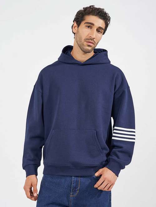 men hooded placement print sweatshirt - 21569275 -  Standard Image - 0