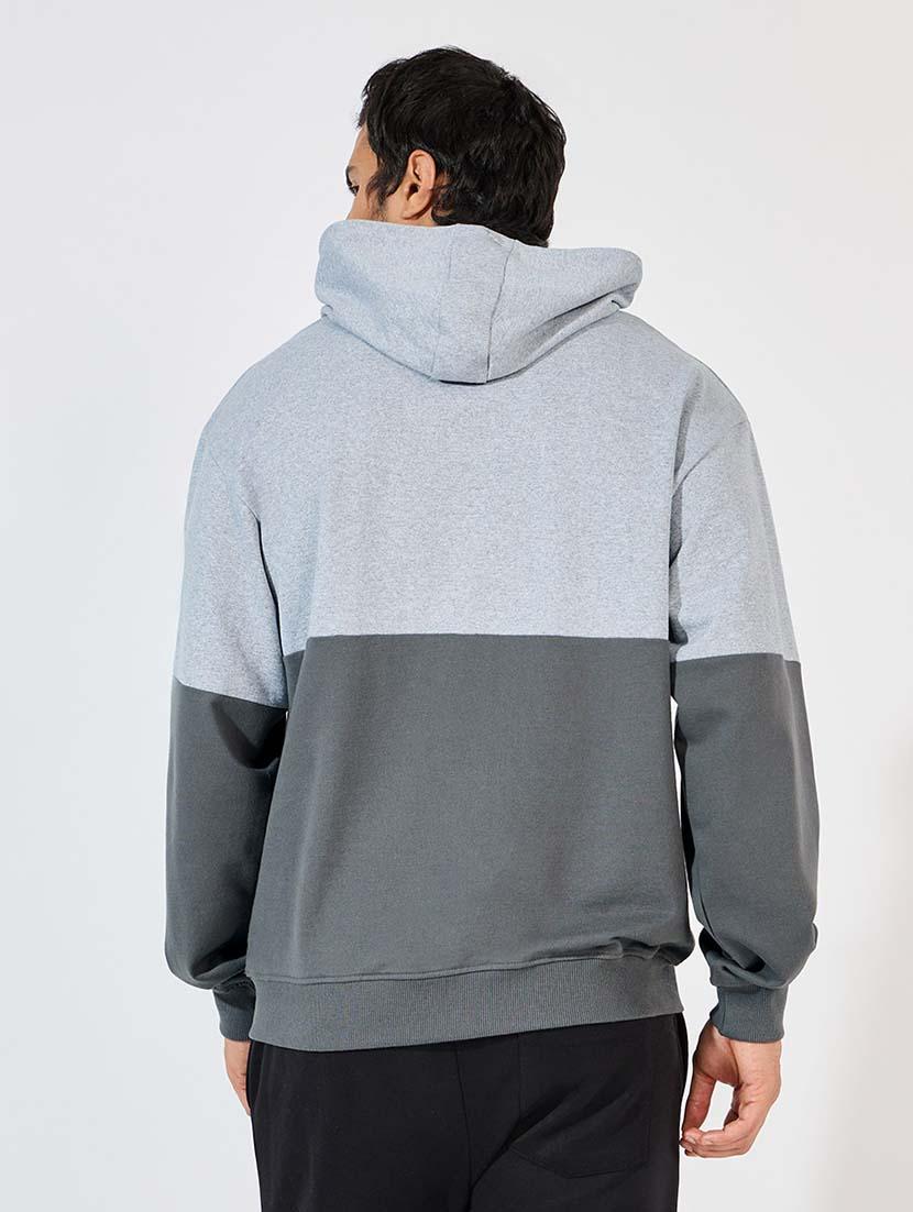 men hooded color block sweatshirt - 21569279 - Standard Image - 1