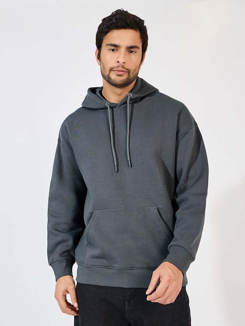 men hooded plain sweatshirt - 21569281 - Zoom Image - 0