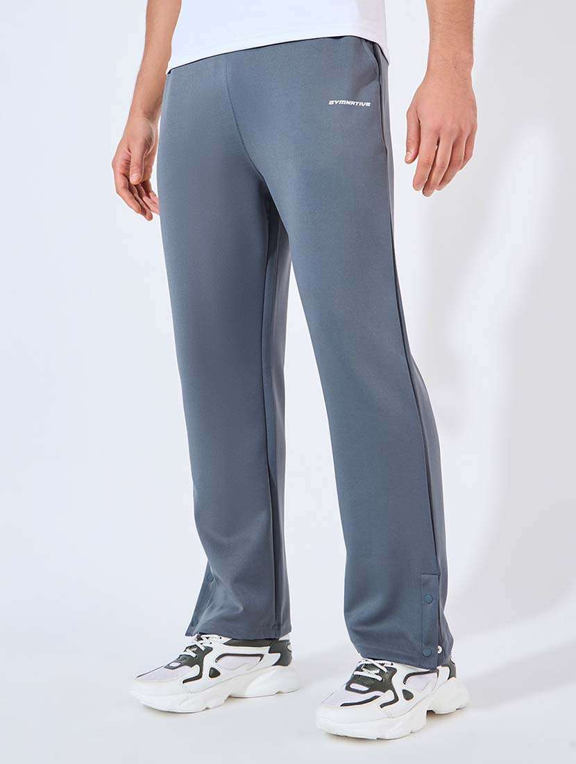 men solid regular fit full length track pant - 21569284 -  Standard Image - 1
