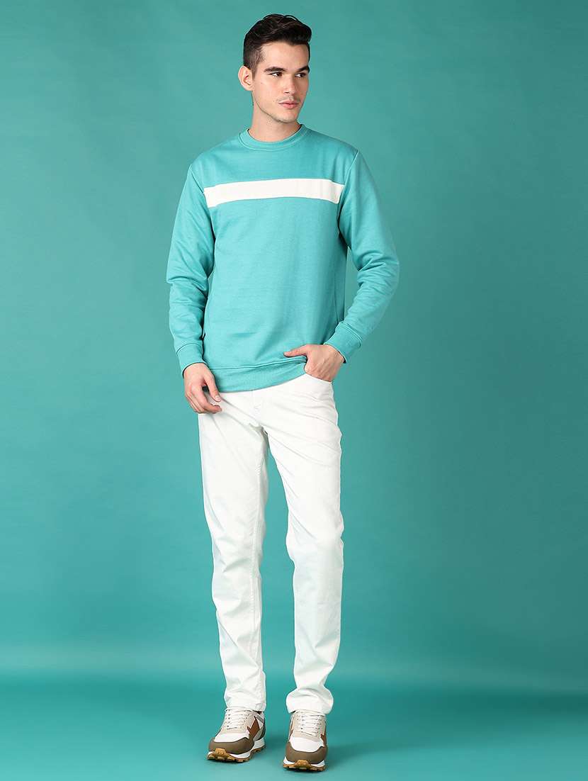 men long sleeves color block sweatshirt - 21569577 -  Standard Image - 4