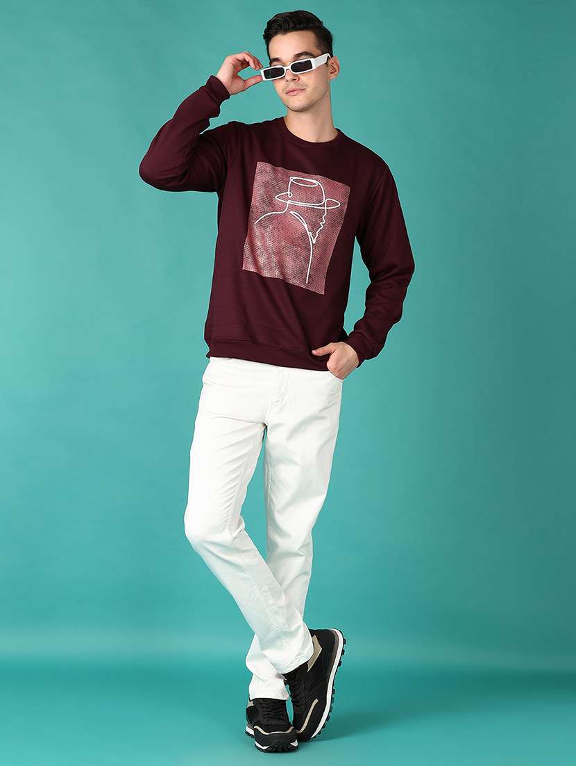 men long sleeves front print sweatshirt - 21569587 -  Standard Image - 4
