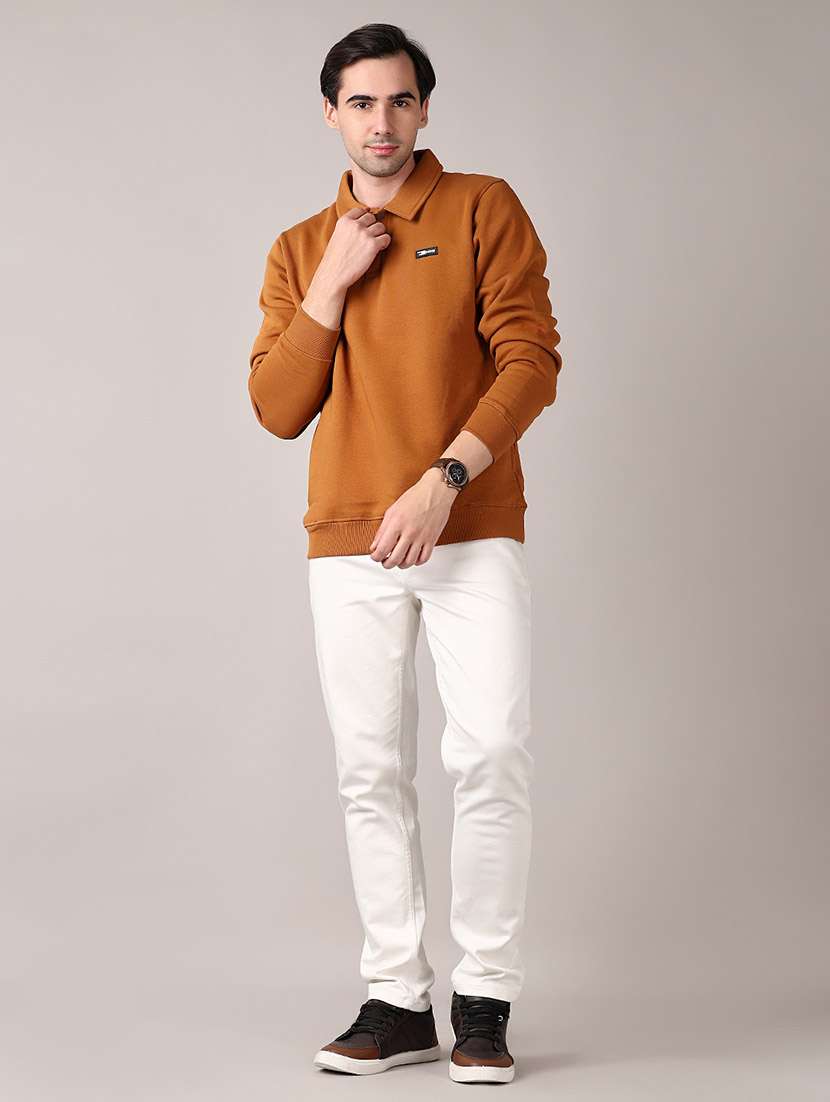 men long sleeve plain sweatshirt - 21569613 -  Standard Image - 4