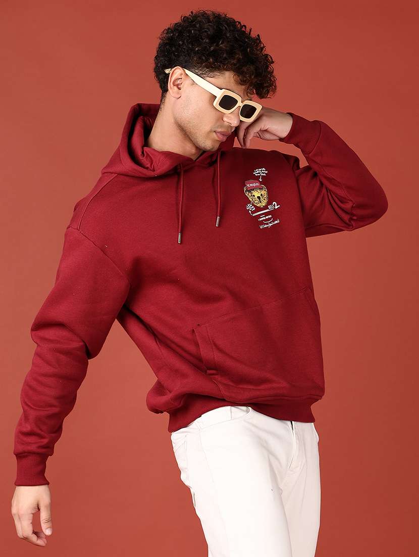 men front & back print long sleeve hooded sweatshirt - 21569616 -  Standard Image - 1