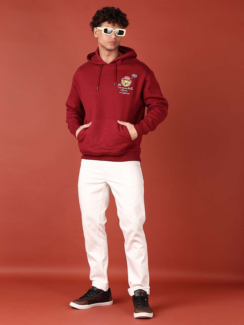 men front & back print long sleeve hooded sweatshirt - 21569616 -  Standard Image - 4