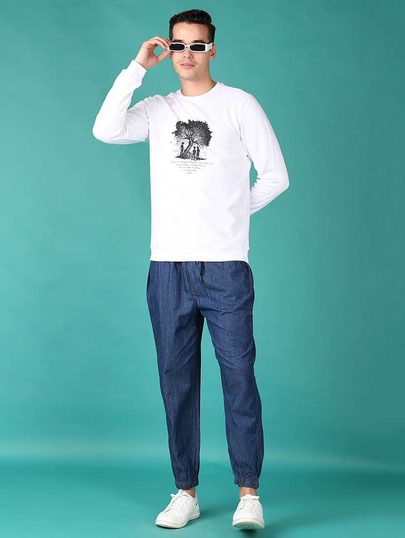 men long sleeves front print sweatshirt - 21569618 -  Standard Image - 4