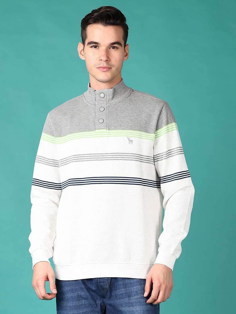 men striped long sleeve sweatshirt