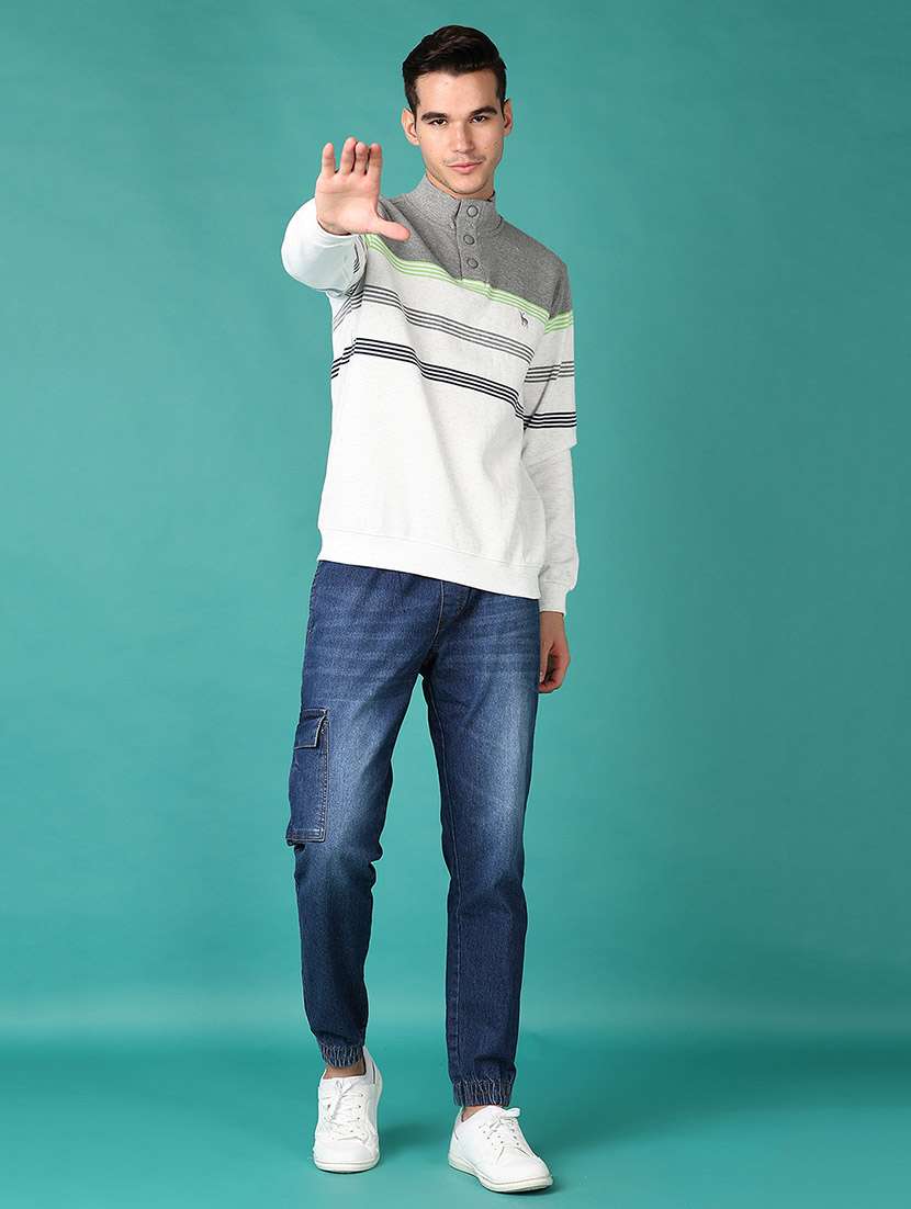 men striped long sleeve sweatshirt - 21569620 -  Standard Image - 4