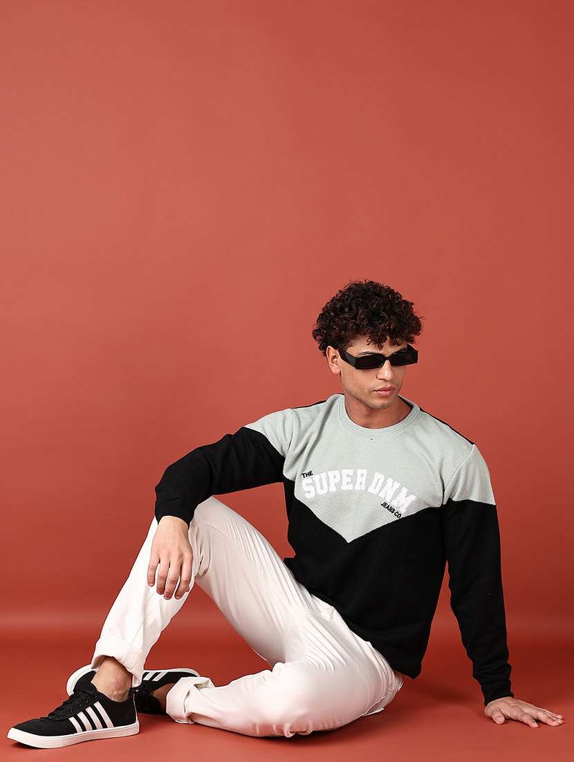 men color block long sleeve regular fit sweatshirt - 21569639 - Standard Image - 4