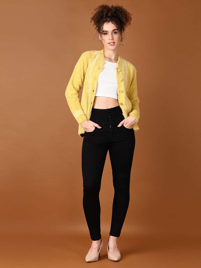 women self design long sleeve cardigan - 21569653 -  Standard Image - 4