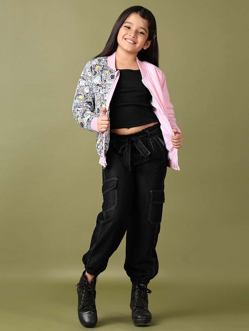 girls color block long sleeve jacket - 21569662 -  Standard Image - 4