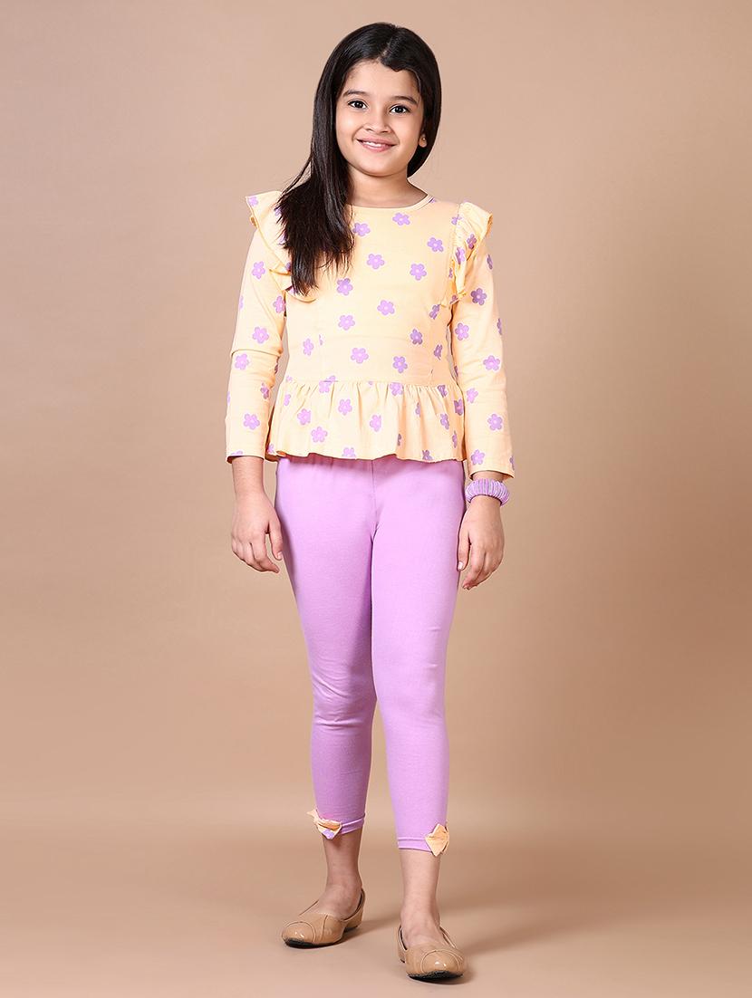 girls florals printed top & leggings full length set - 21569819 -  Standard Image - 1