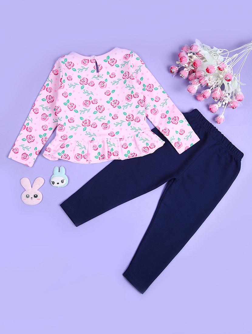 girls florals printed top & leggings full length set - 21569820 - Standard Image - 1