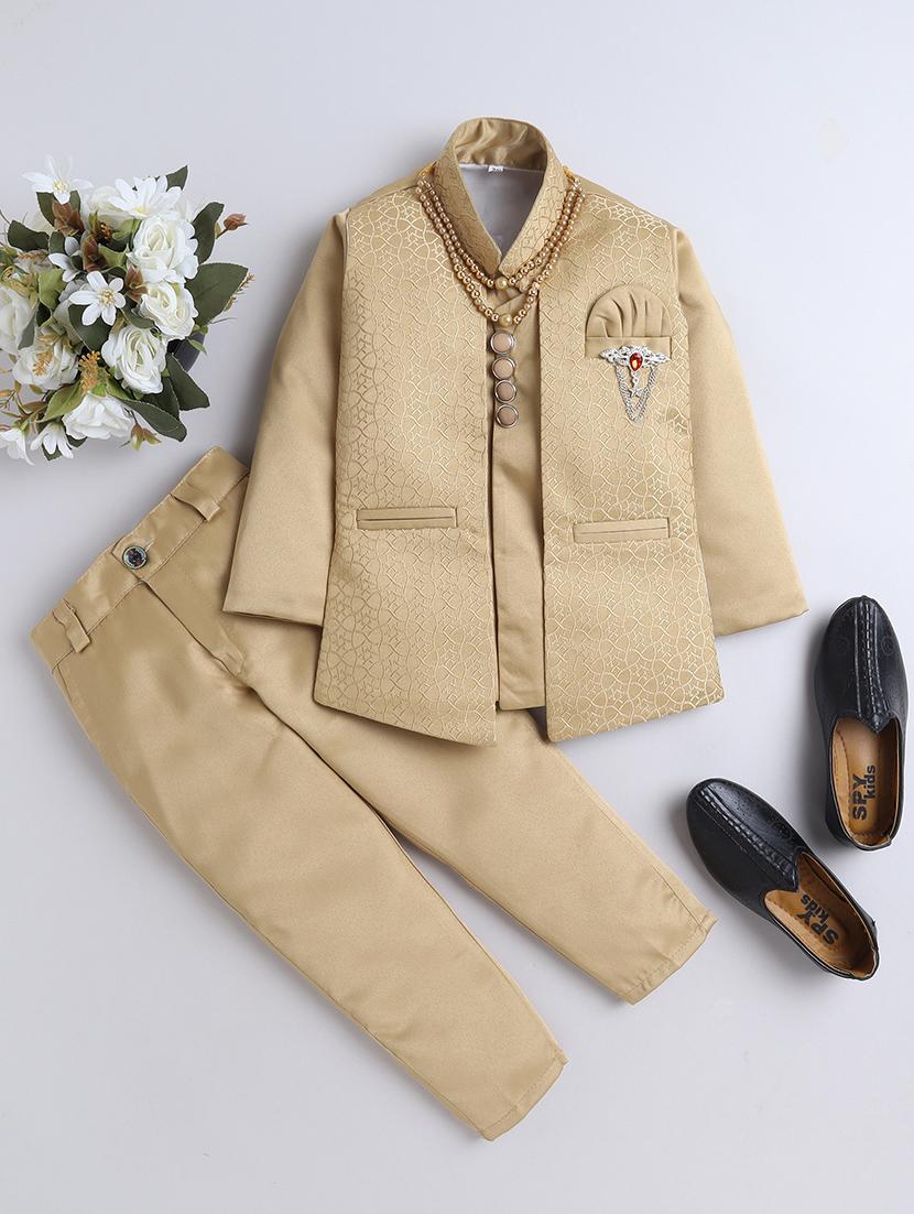 boys self design 3 pcs sherwani set - 21570393 - Zoom Image - 0