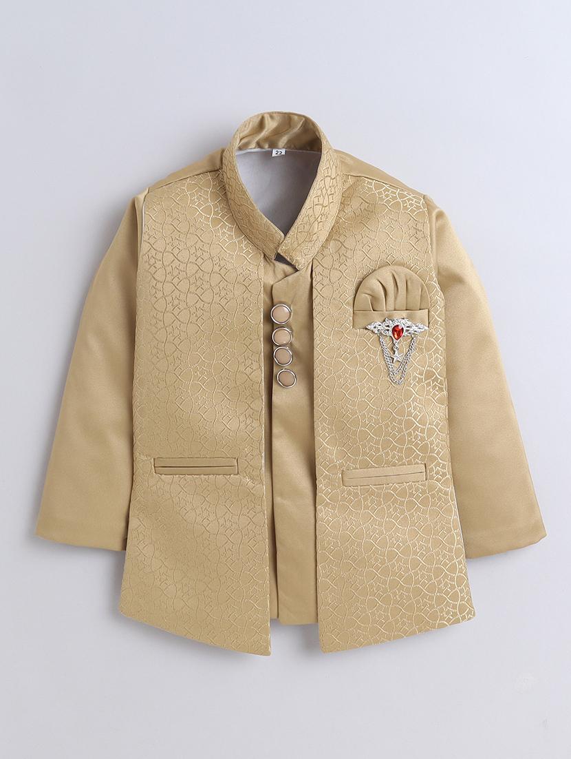 boys self design 3 pcs sherwani set - 21570393 - Standard Image - 4