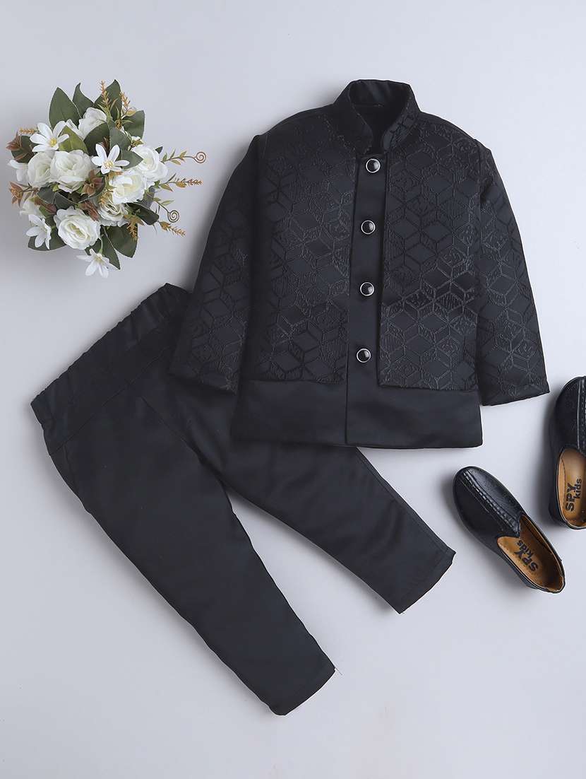 boys embroidered 3 pcs sherwani set