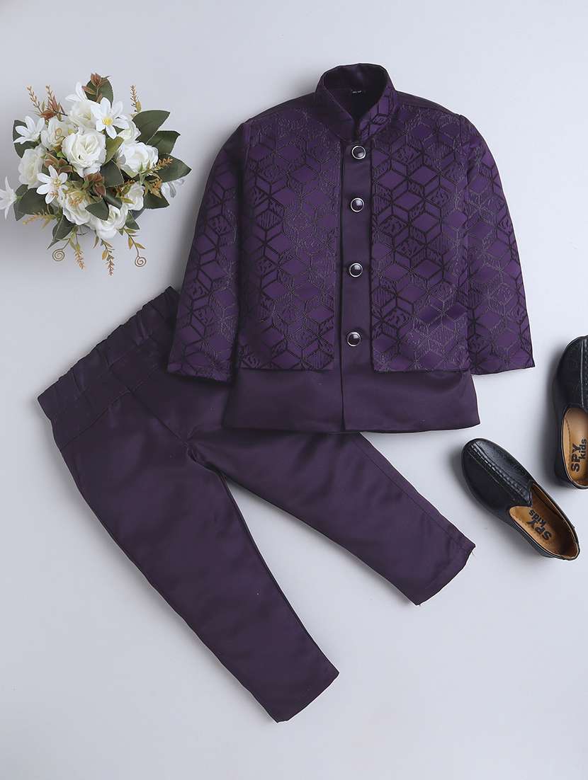 boys embroidered 3 pcs sherwani set
