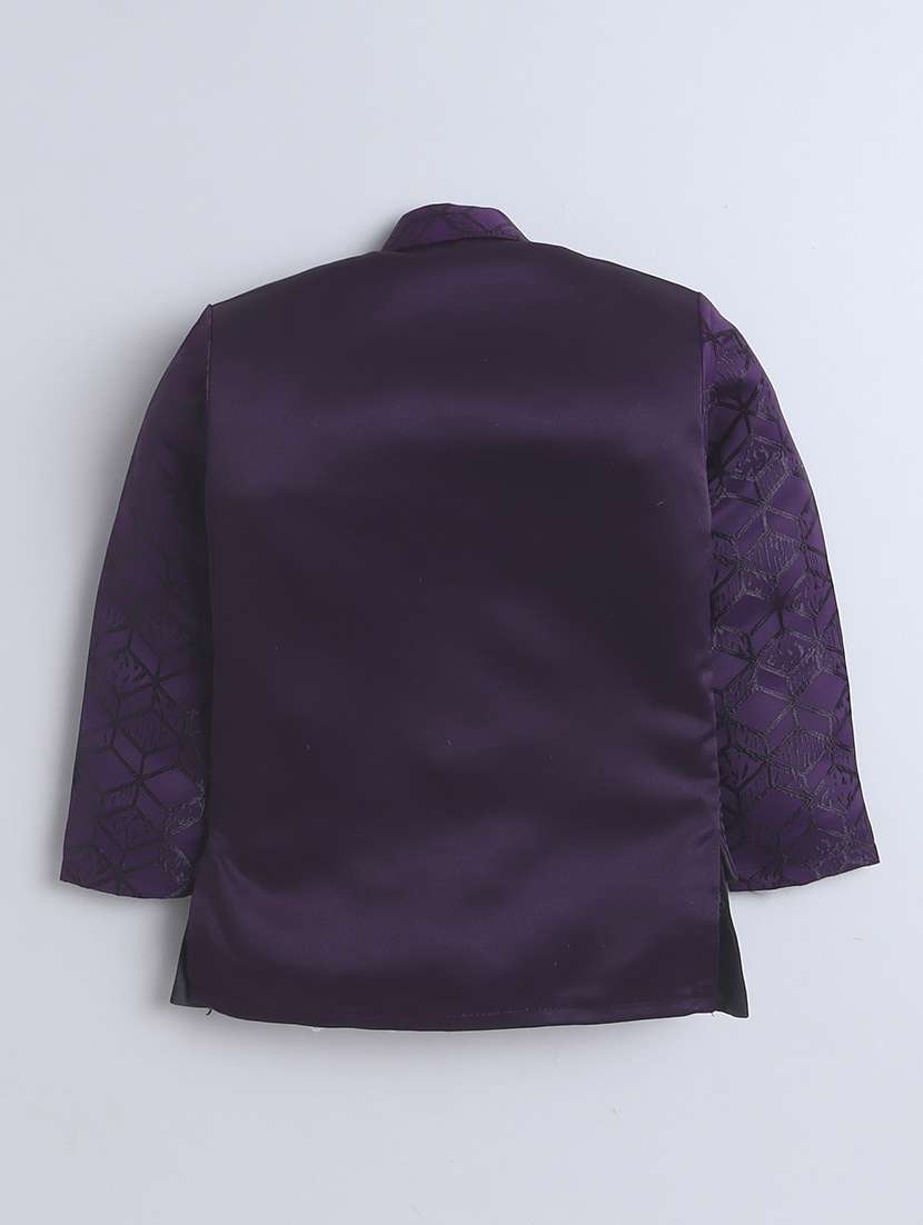 boys embroidered 3 pcs sherwani set - 21570434 -  Standard Image - 4