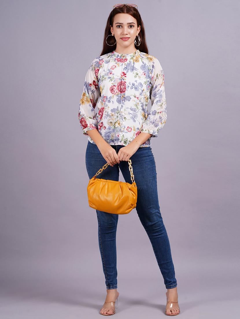 women white floral printed regular top - 21570490 - Standard Image - 4