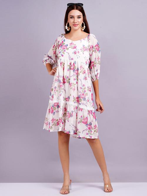 women floral printed tiered dress - 21570498 -  Standard Image - 0