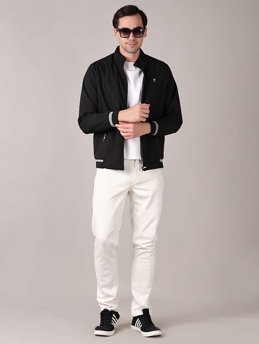 men solid long sleeve bomber jacket - 21570689 -  Standard Image - 4