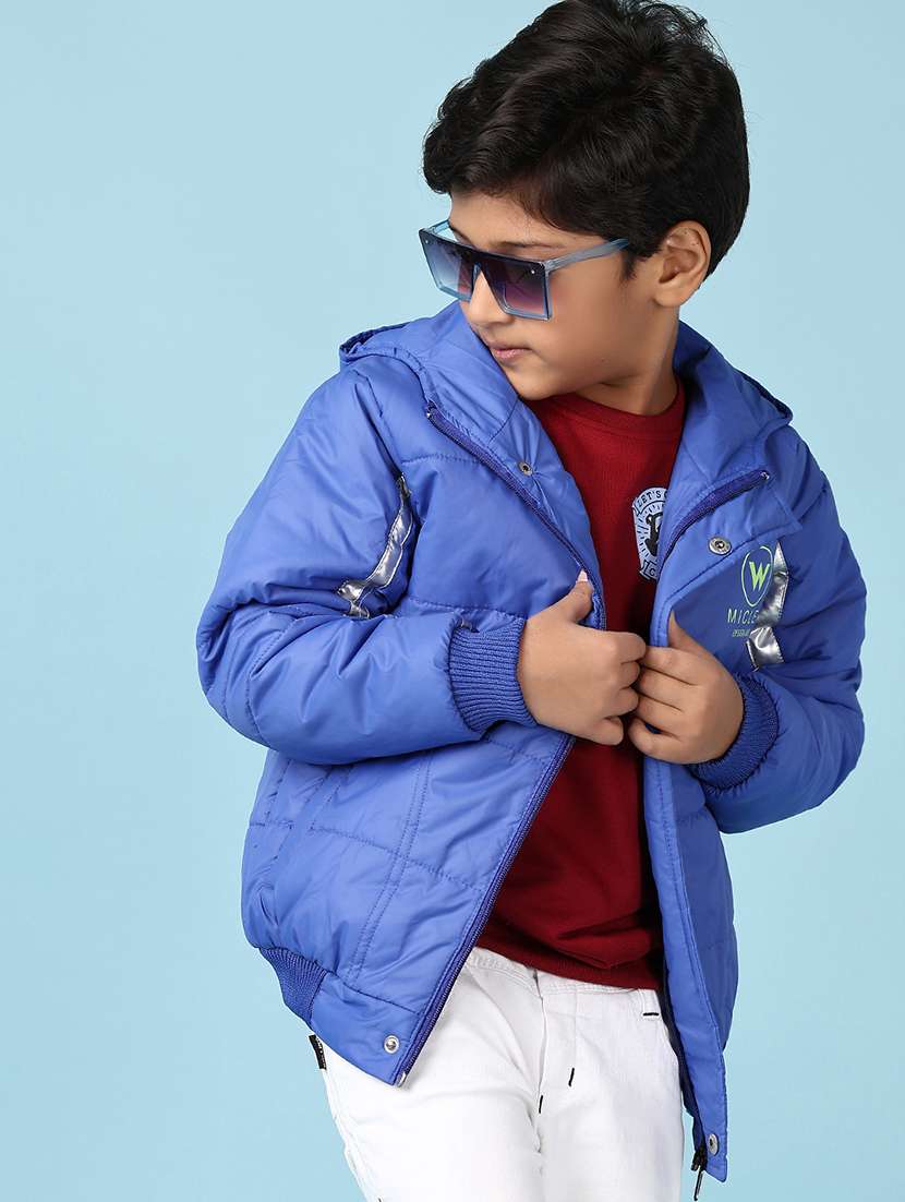 boys solid long sleeve hooded bomber jacket - 21570705 -  Standard Image - 1