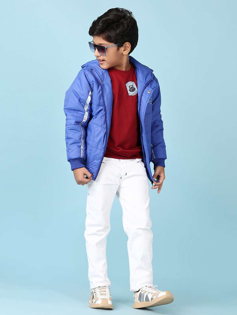 boys solid long sleeve hooded bomber jacket - 21570705 -  Standard Image - 4
