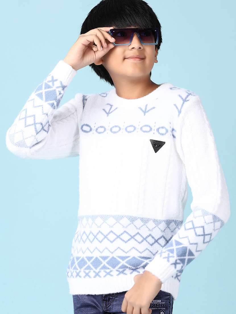 boys self designed long sleeve sweater - 21570744 -  Standard Image - 1