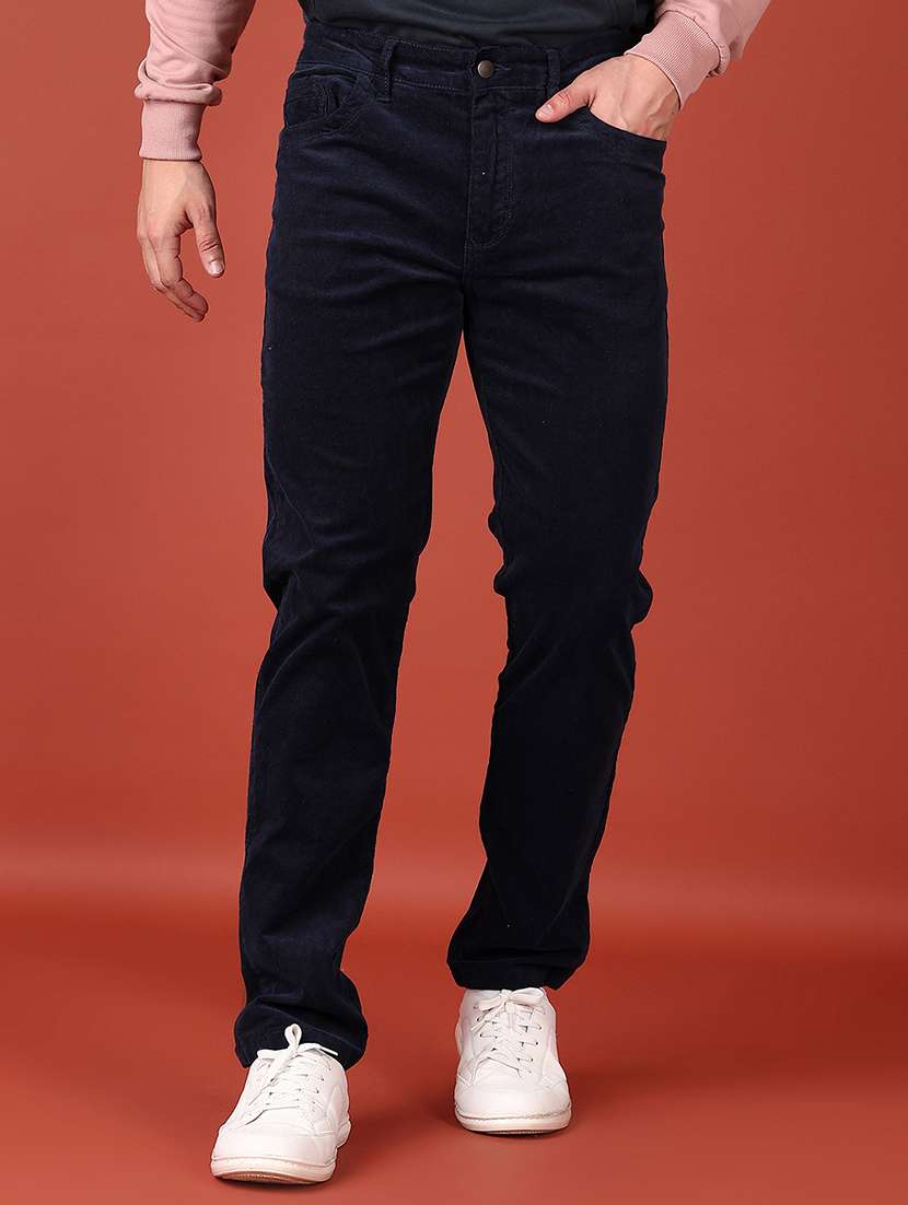 men mid rise slim fit plain jeans