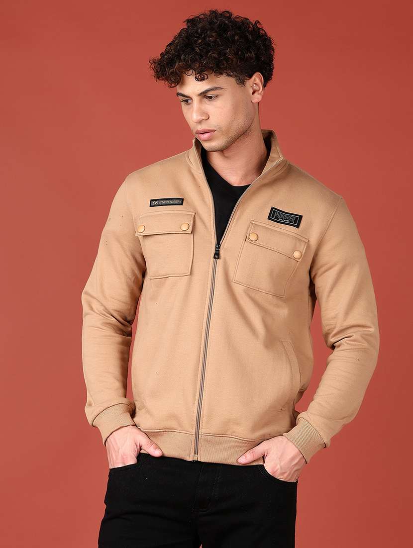 men long sleeves solid casual jacket