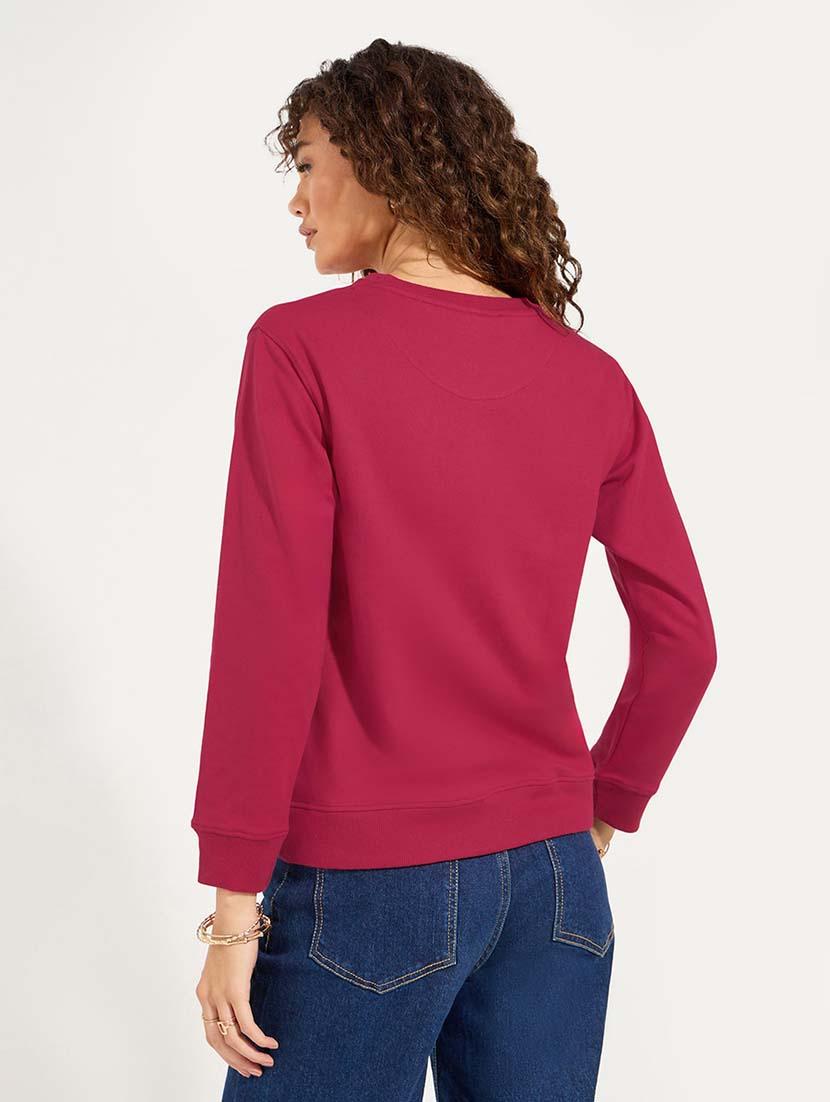 women long sleeved chest print sweatshirt - 21571392 - Standard Image - 1