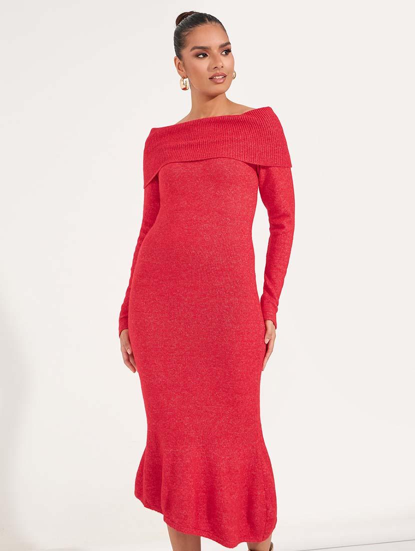 women red solid bodycon dress - 21571403 - Standard Image - 4