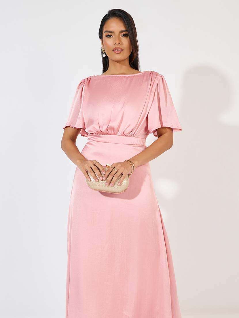 women pink solid sheath dress - 21571415 -  Standard Image - 4
