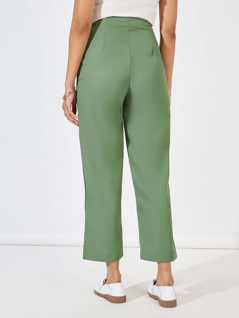 women mid-rise solid wide leg trouser - 21571464 - Standard Image - 1